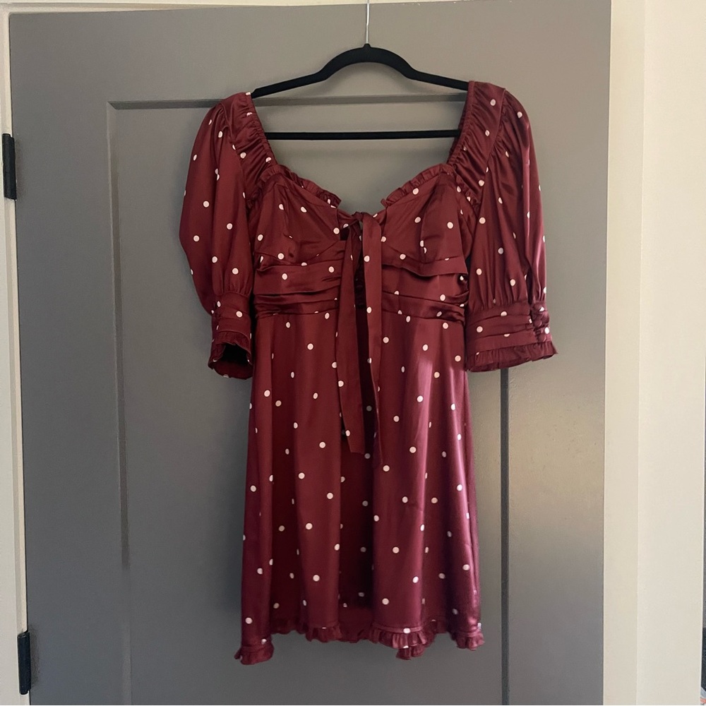 For Love & Lemons Polka Dot Silk Dress